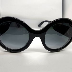 Gucci Black Round Sunglasses GG0101S 001 53-24-140